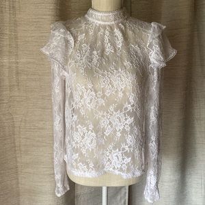NWT Express white lace blouse